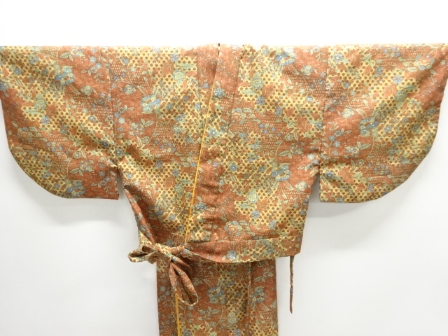  花更紗模様二部式小紋着物